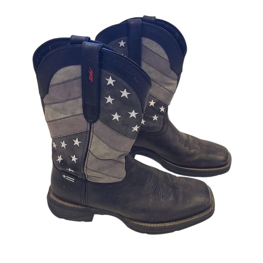 Rebel by Durango Men's Faded Black Flag Western Boot‎ Square Toe Size 11